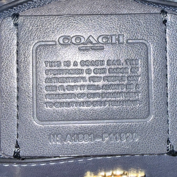 Coach Charcoal Embossed Satchel - Picture 5 of 7